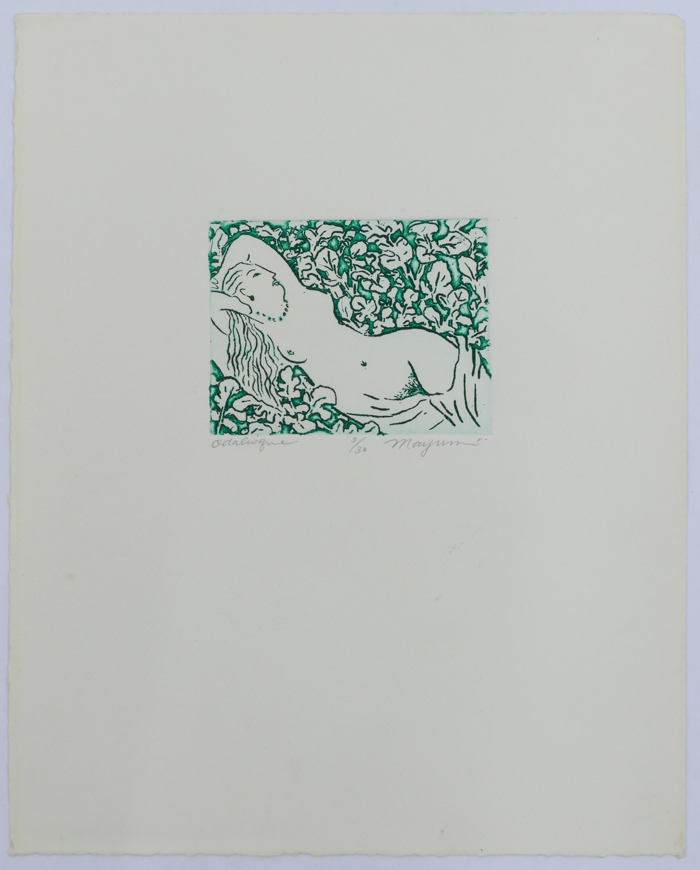 Artwork by Mayumi Oda, Mayumi Oda ''Odalisque'' (Green) 1983 Etching, Made of Etching