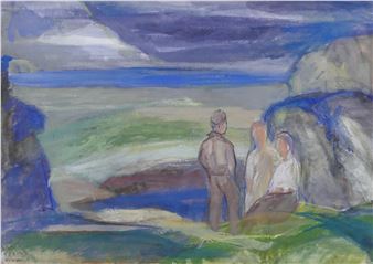 Henry Frederick Wentz ''Nehalem Bay'' 1930's Watercolor - Henry Frederick Wentz