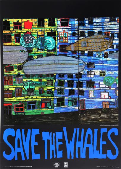 SAVE THE WHALES by Friedensreich Hundertwasser, 1982