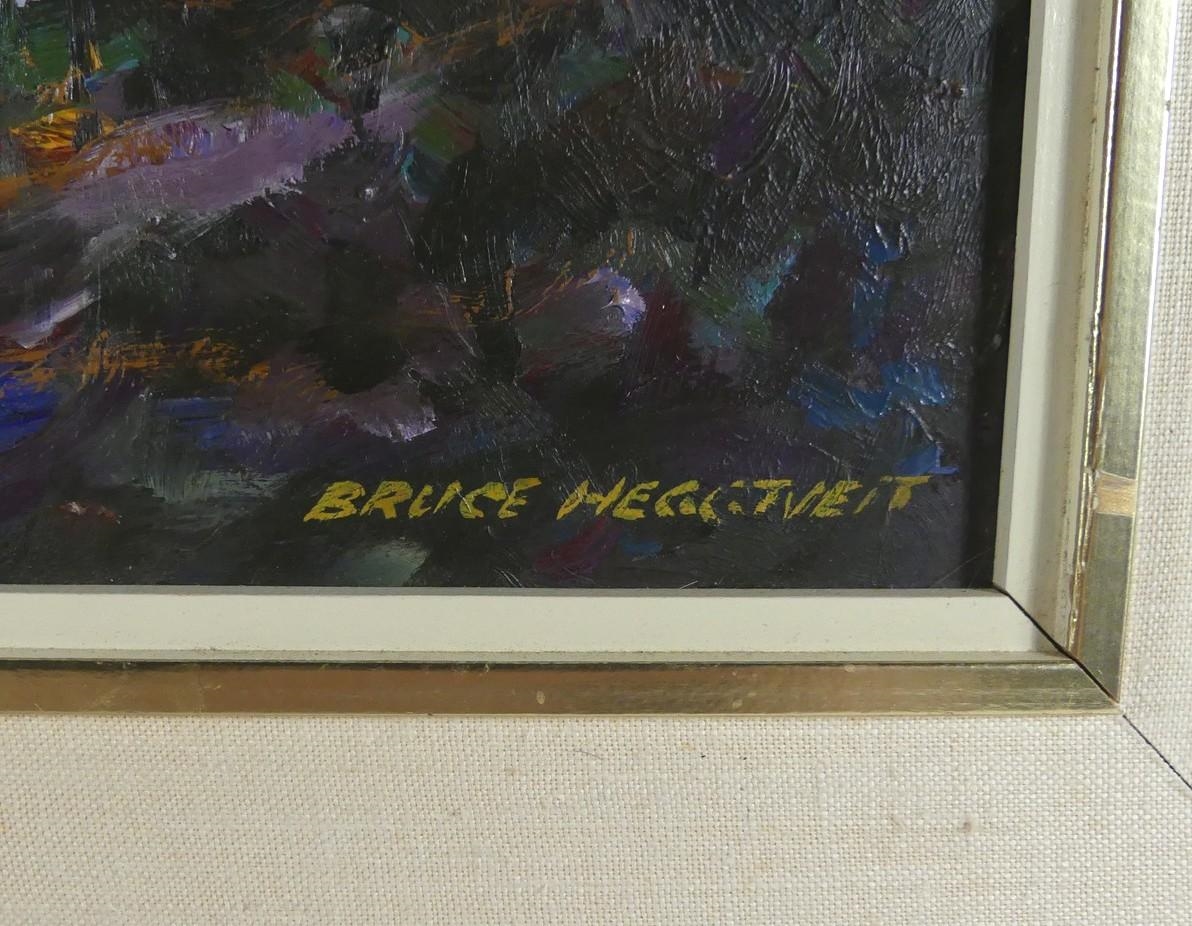Artwork by Bruce Heggtveit, Untitled: Black Lake, Gatineau, Made of oil on masonite