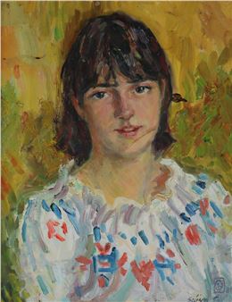 Halbportrait einer jungen Frau - Gyula Mezötúr Szönyi