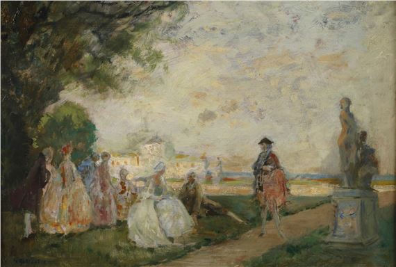 Galante Szene im Park by Walter Geffcken, 1928
