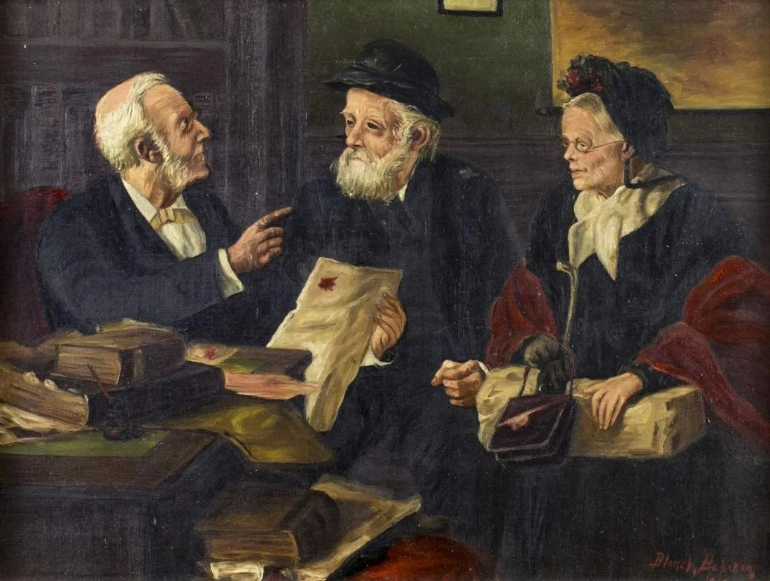 Artwork by Blanch Bohanan, Acquiring Documents, Made of oil on canvas