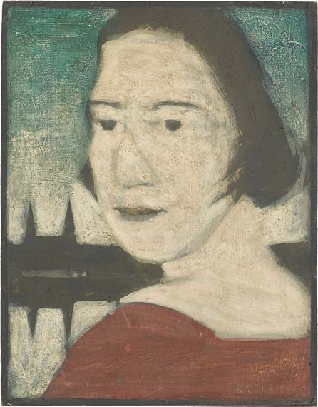 ”Die Türme (Frauenbildnis)”. by Hermann Glöckner, 1927