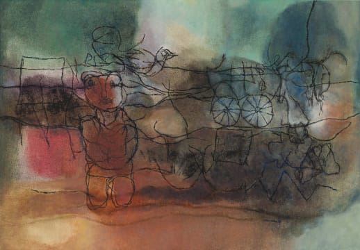 Abstract Composition with a Figure by Louis Maqhubela