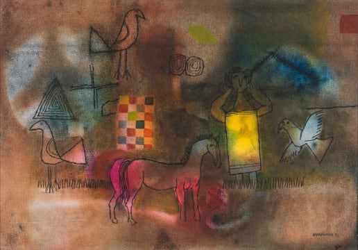 Figure with Animals by Louis Maqhubela