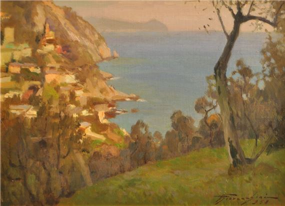 Paesaggio costiero italiano by Ulderico Giovacchini, 1958