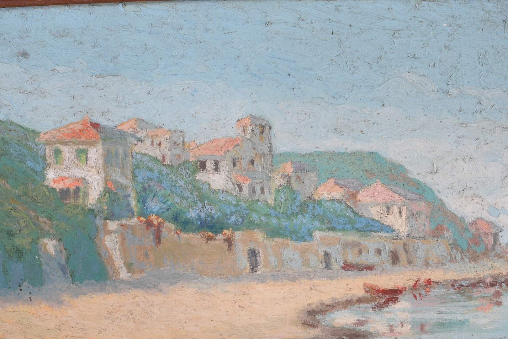 Artwork by André Goujon, Plage, Made of Oil on isorel