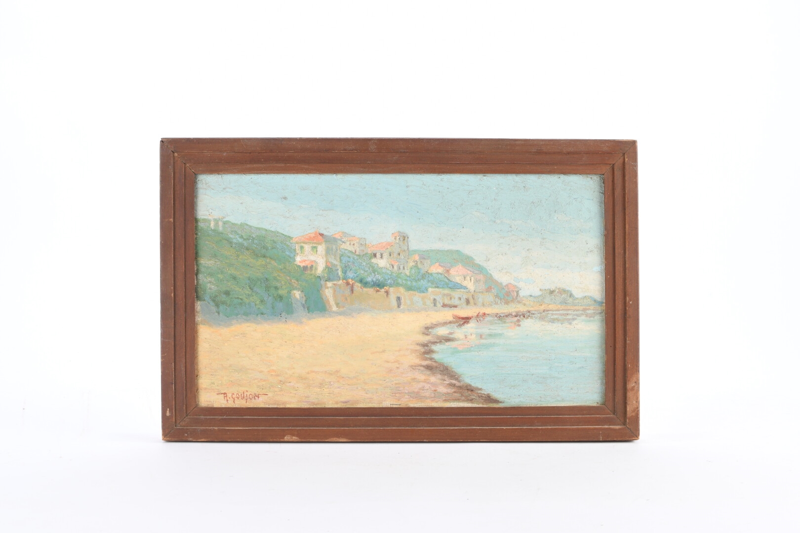 Artwork by André Goujon, Plage, Made of Oil on isorel