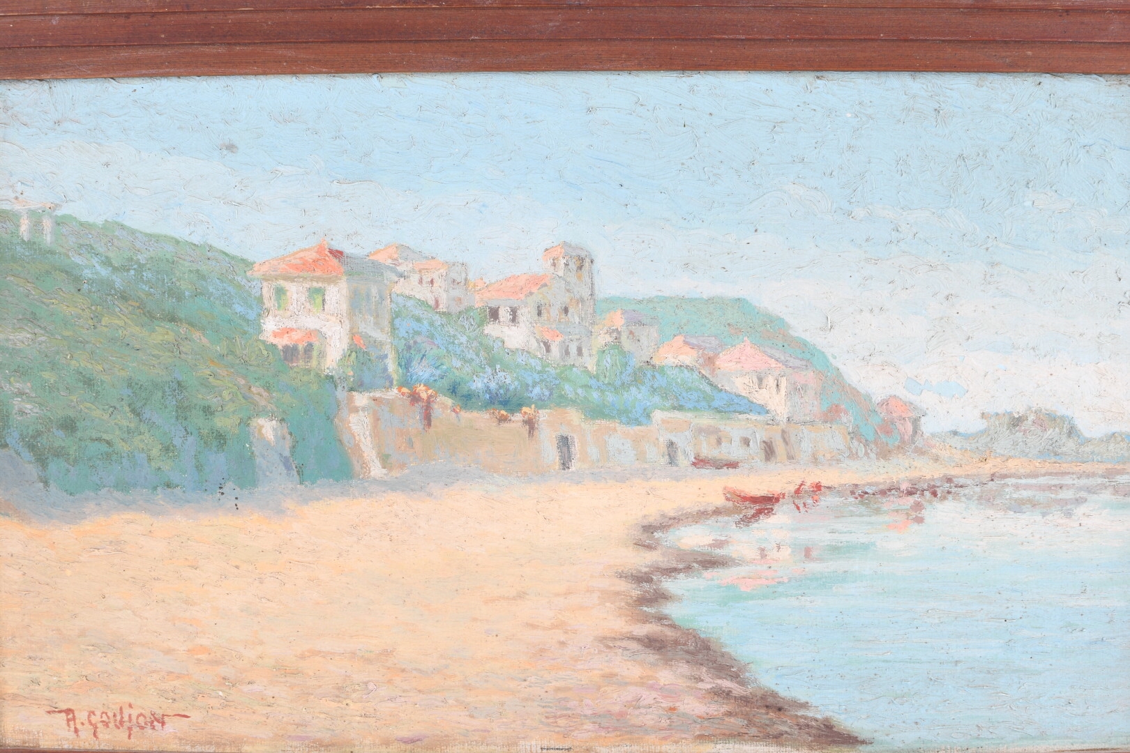 Artwork by André Goujon, Plage, Made of Oil on isorel