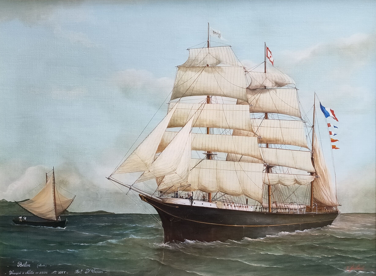 Artwork by Y Guibert, Portrait du Belem, 1980, Made of oil on canvas