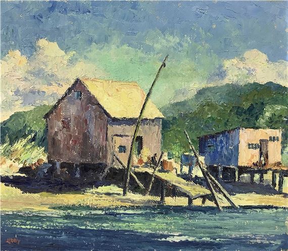 Francis Orville Libby | Francis Orville Libby Fish Shack Oil On Canvas ...