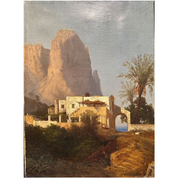 Greek villa in front of Mount Athos (?) by Karl Lindemann - Frommel