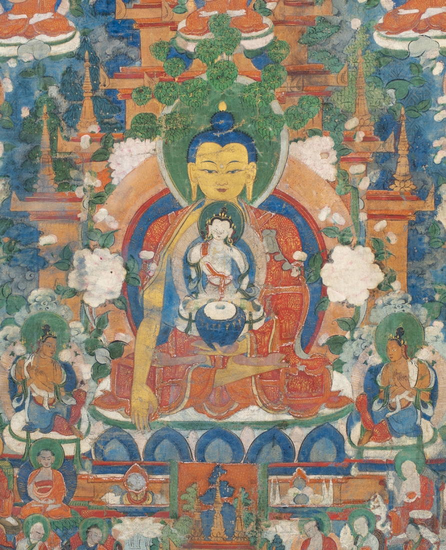 Tibetan School | Tibetan thangka of the Medicine Buddha | MutualArt