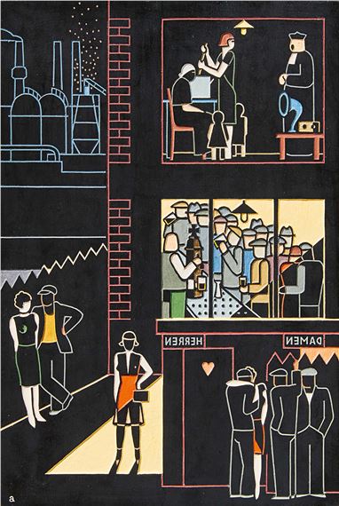 "Feierabend". by Gerd Arntz, 1931/1979