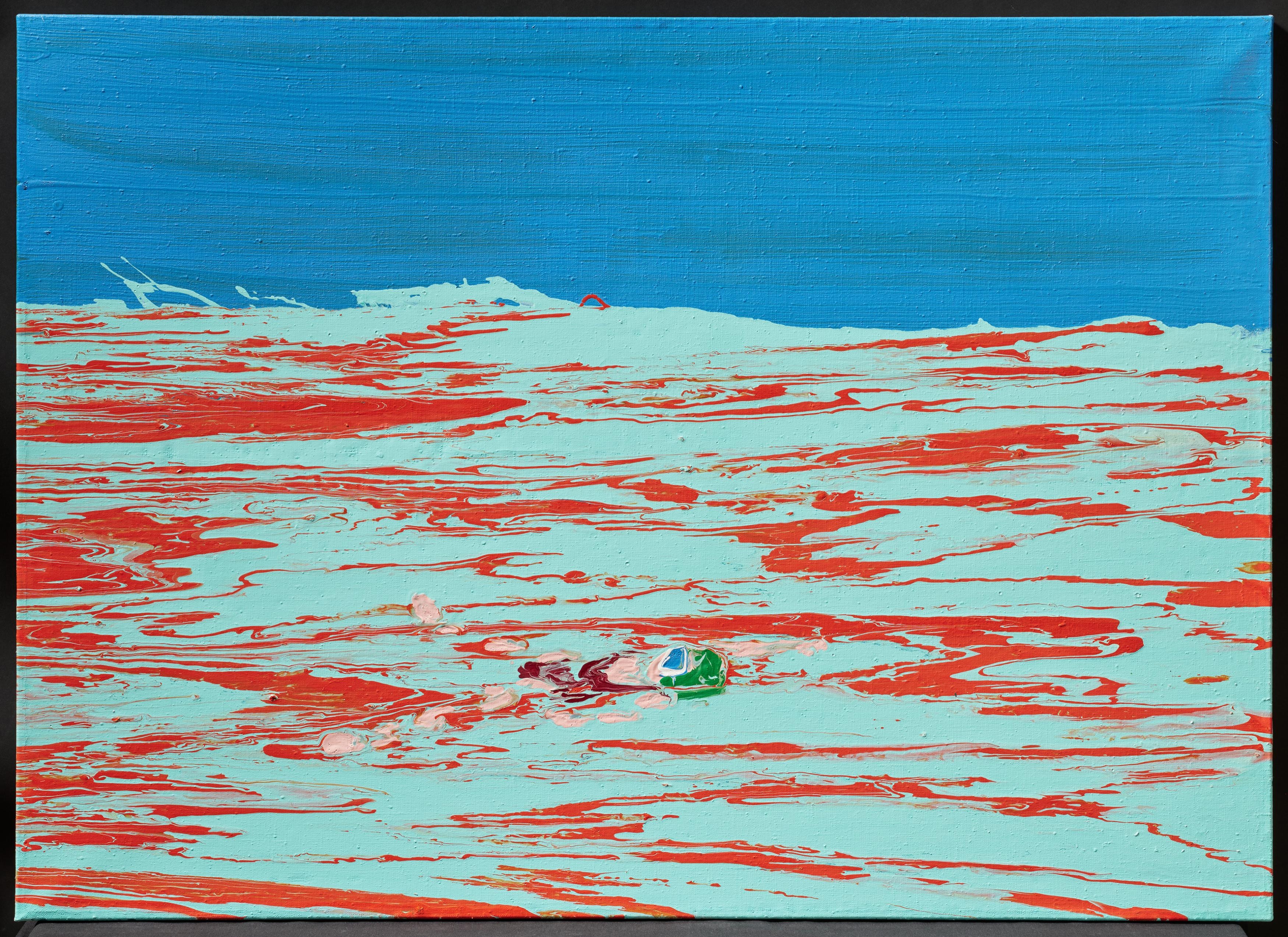 Artwork by Cornelius Völker, Untitled (swimmer)., Made of Oil on canvas