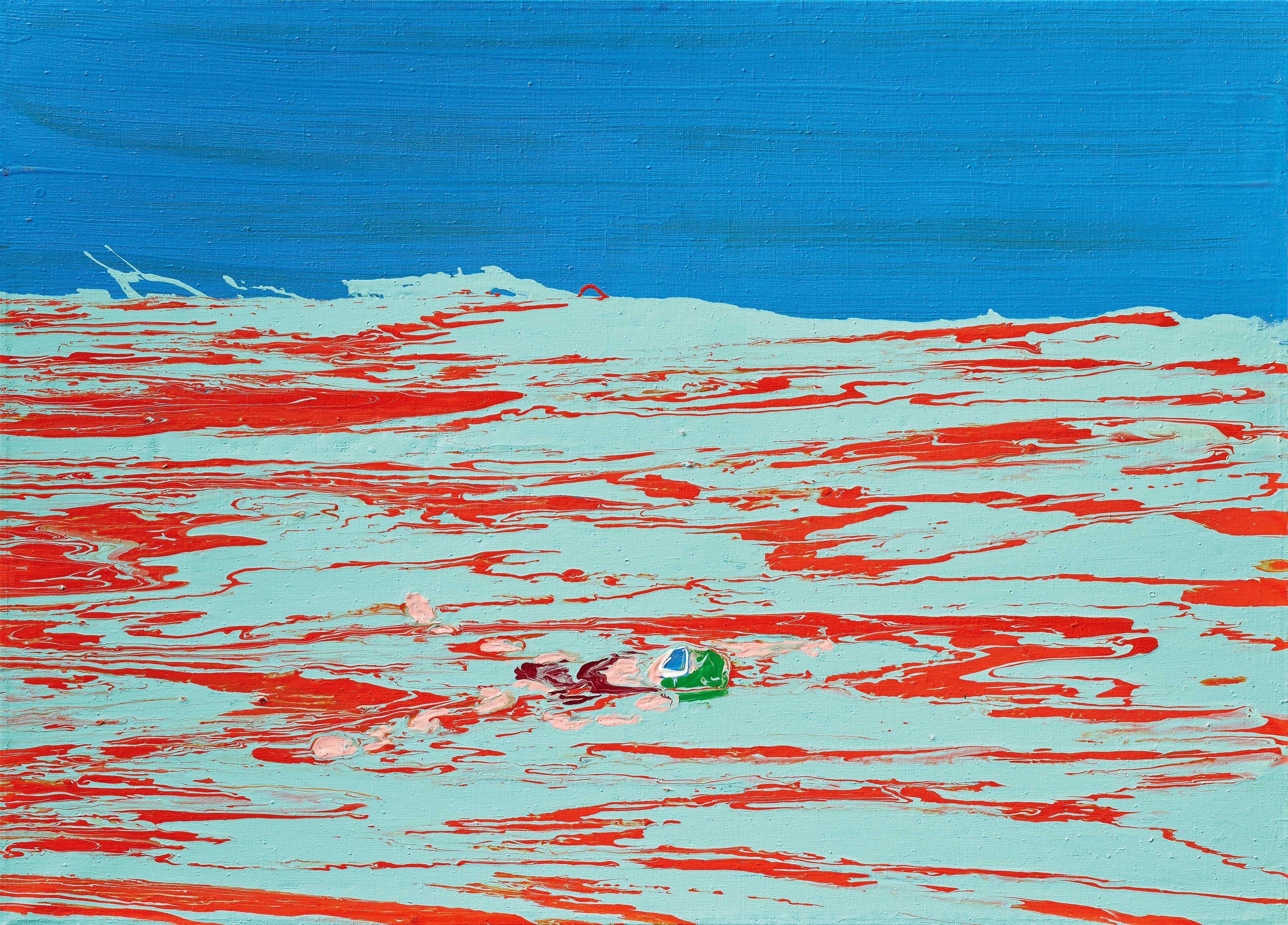 Artwork by Cornelius Völker, Untitled (swimmer)., Made of Oil on canvas