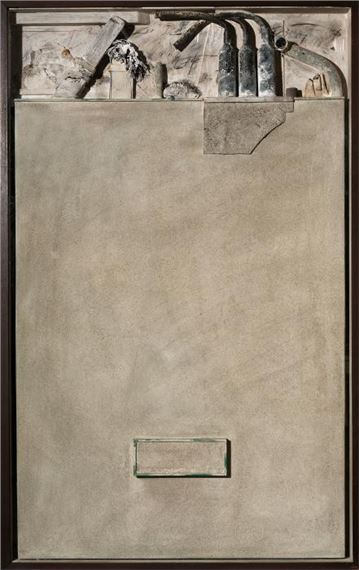 "Objektkasten grün 3 Flaschen". by Karl Fred Dahmen, 1975