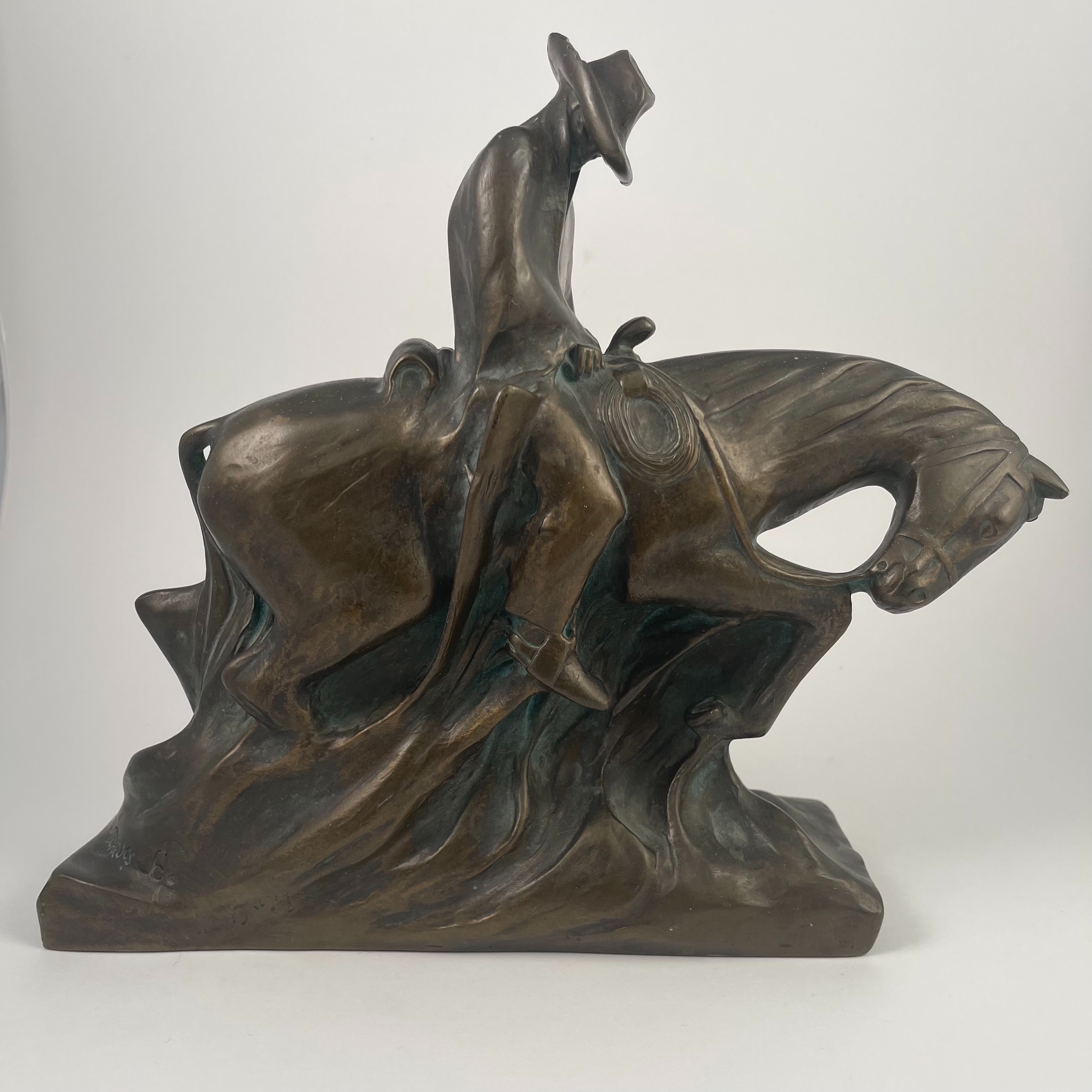 David Bardos | Cowboy Riding Horse | MutualArt
