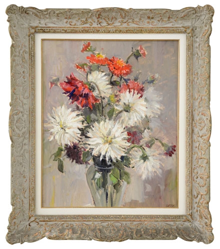 Artwork by Carlo Musso, Composizione floreale, Made of oil on board