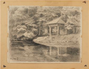 Parklandschaft mit Teich - Therese von Mor-Sunegg