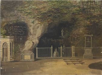The grotto of Massabielle in Lourdes, 1896 - F. Valini