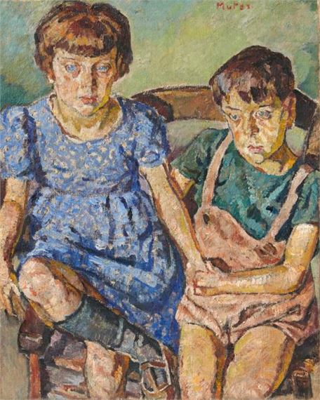 Geschwisterpaar. Verso: Damenporträt by Maria-Mela Muter, Circa 1930/1940s