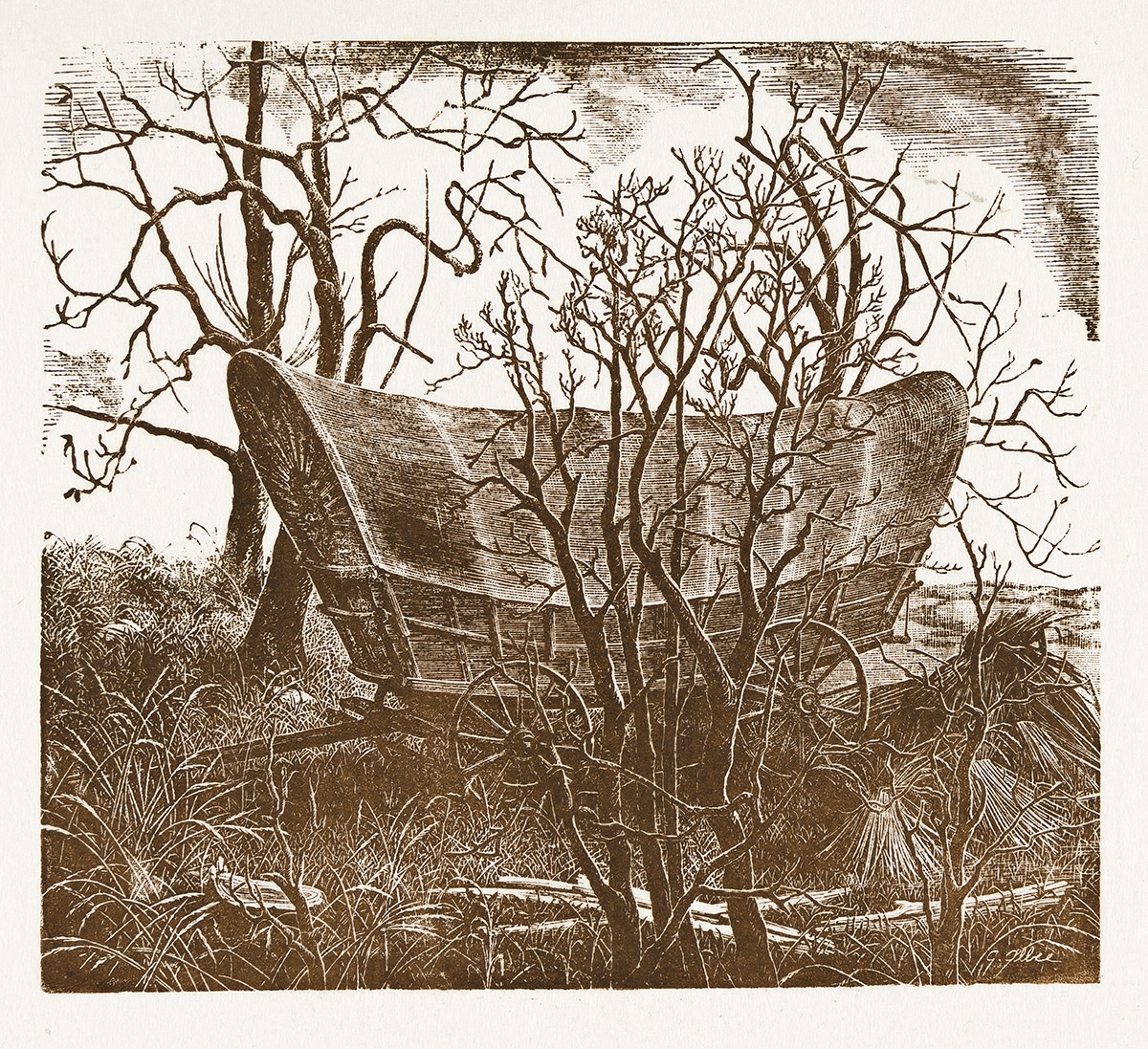 Grace Arnold Albee | Three Wood Engravings of Rural Subjects: Unsigned ...