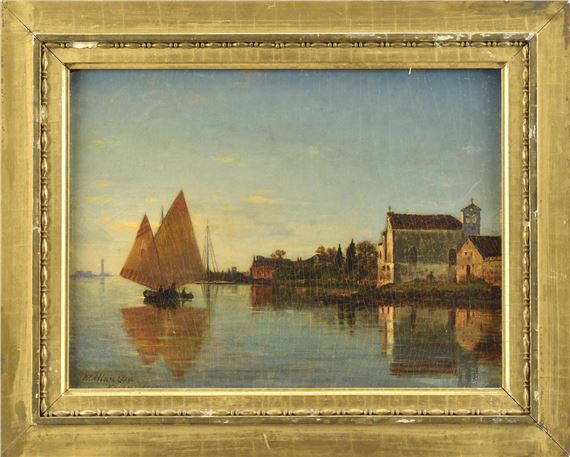 Venetian canal scene at dusk by Winckworth Allan Gay, 1872