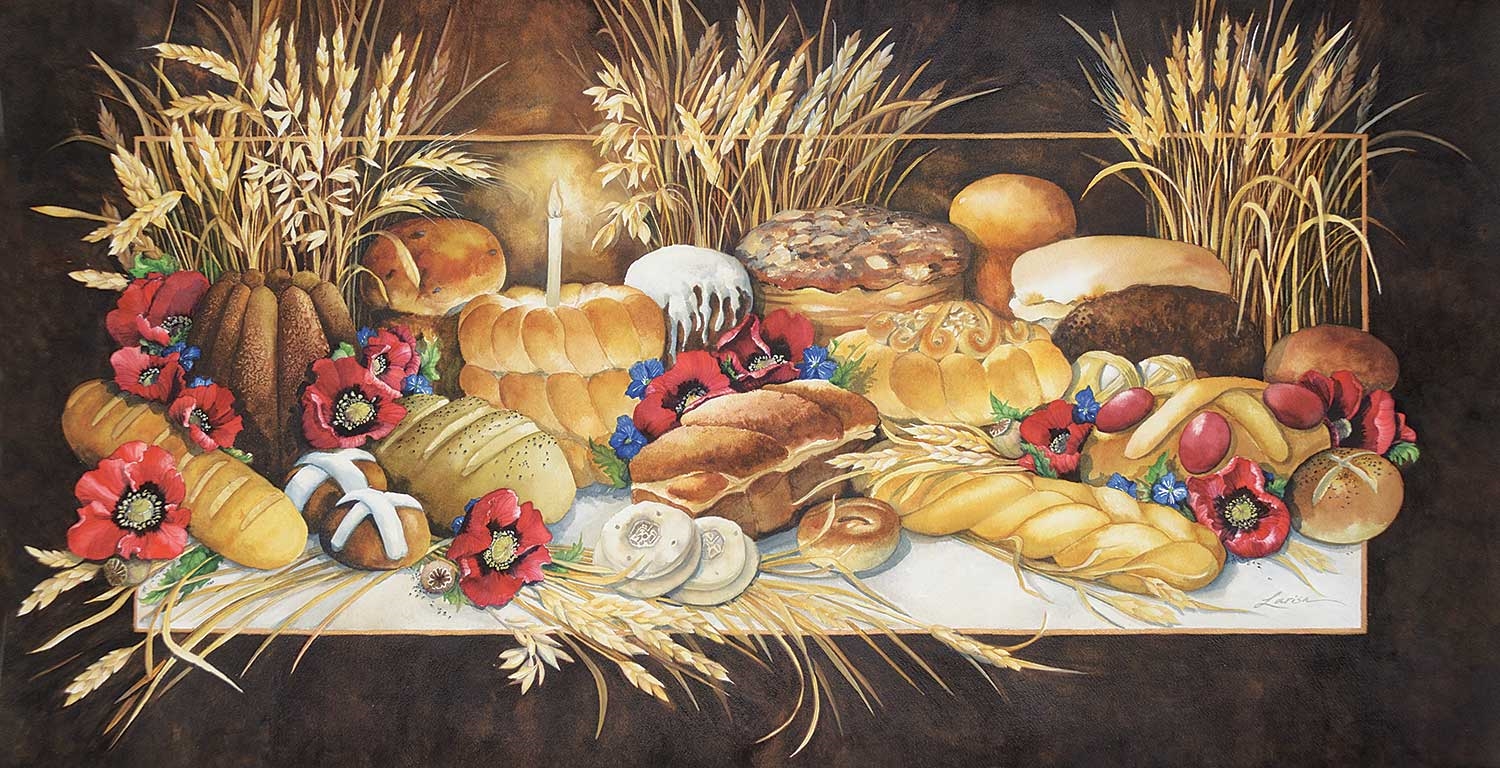 Artwork by Larisa Sembaliuk Cheladyn, Our Daily Bread, Made of watercolour on paper