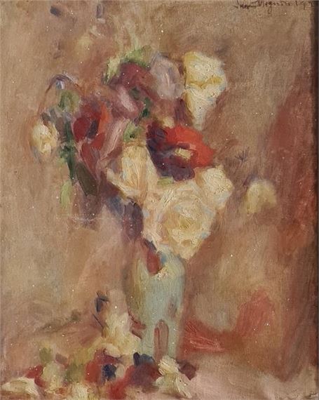 Bouquet of Anemones by Lucien Réne Mignon, 1921