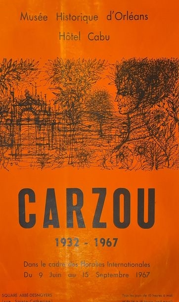 Affiche Vintage Exposition Carzou 1960 - Galerie David & Garnier - Provence - Art Original