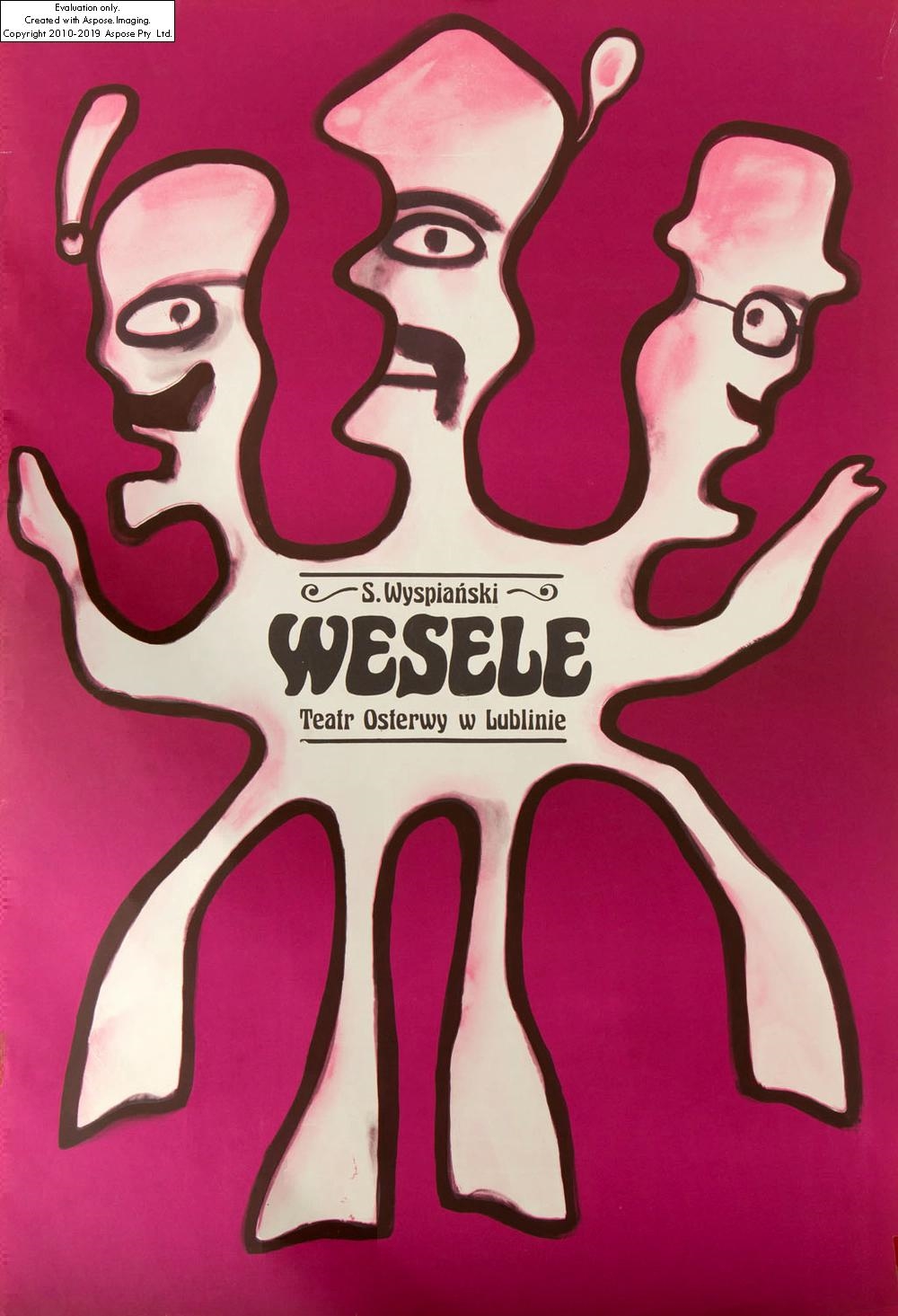 Poster for the play "Wesele" by Jan Lenica, 1974