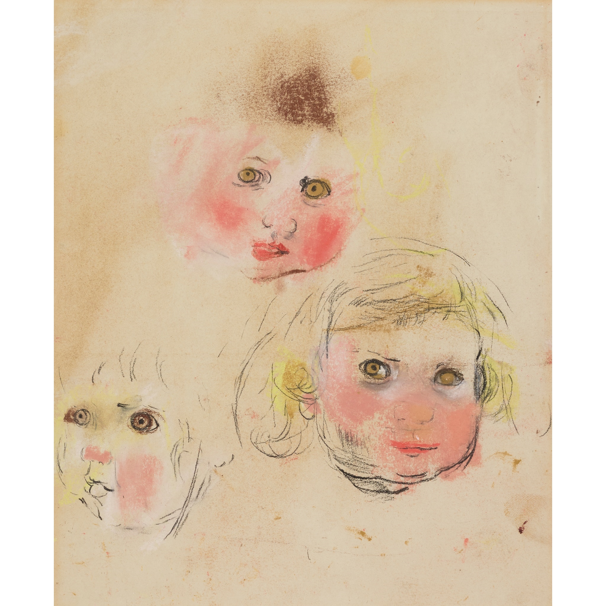 Artwork by Joan Kathleen Hardy Eardley, STUDIES OF AMANDA, Made of Pastel on coloured paper