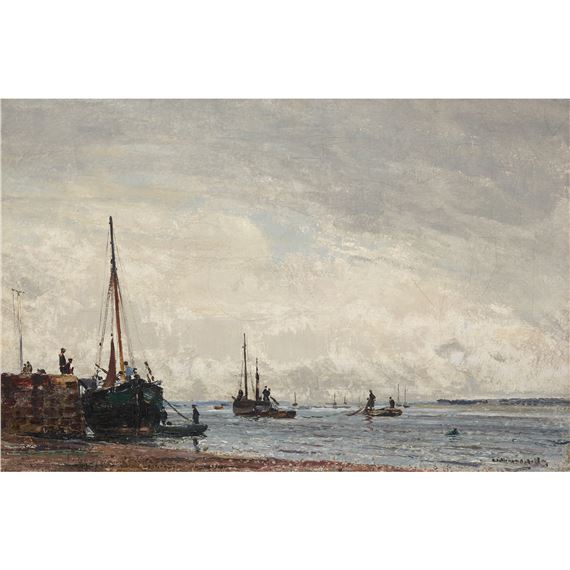 William Page Atkinson Wells | FISHERMEN NETTING IN AN ESTUARY | MutualArt