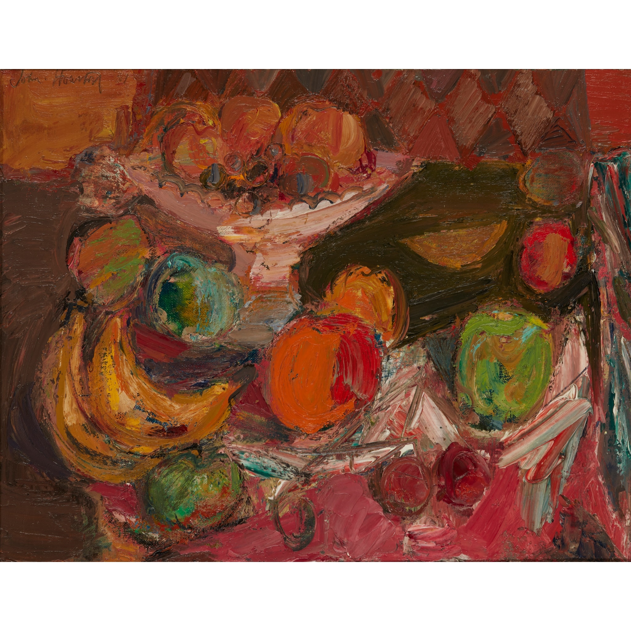 Artwork by John Houston, A STILL LIFE OF FRUIT, Made of oil on canvas