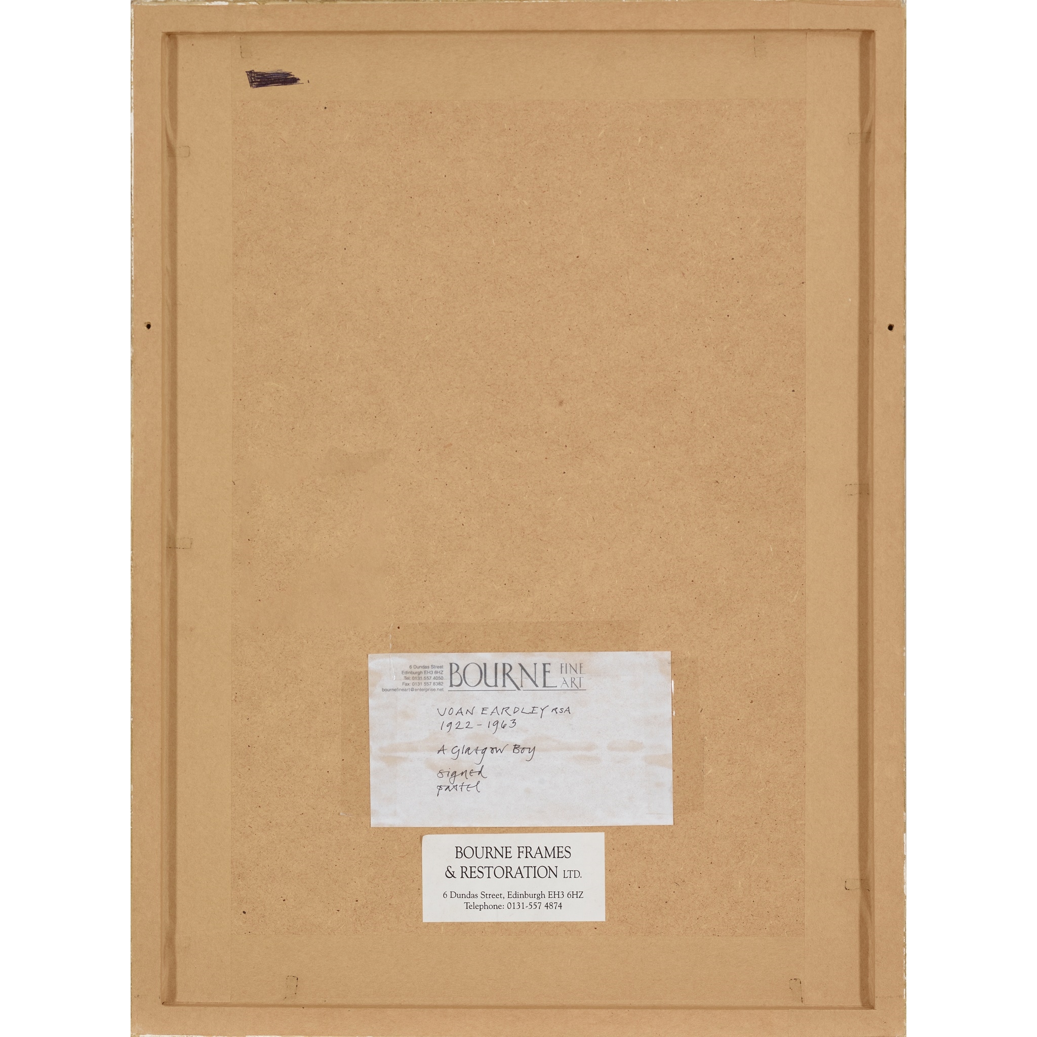 Artwork by Joan Kathleen Hardy Eardley, A GLASGOW BOY, Made of pastel