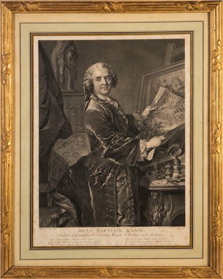 "Jean Baptiste Massé/ Peintre et Conseiller de l'Academie Royale de Peinture et de Sculpture" by Louis Tocqué, Johann Georg Wille