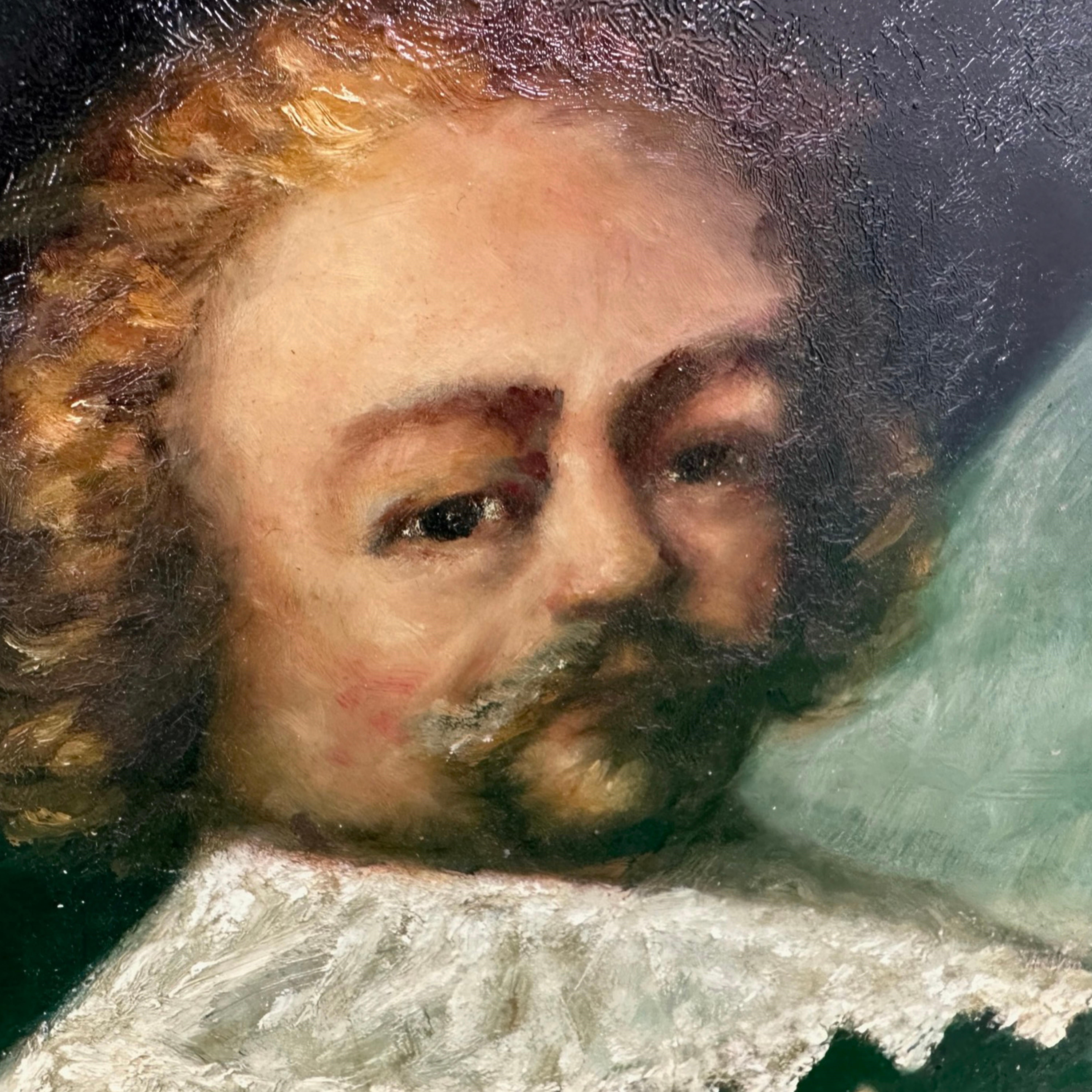 Artwork by Franz Hall, Portrait Of A Man With A Ruff, Made of oil on wood board