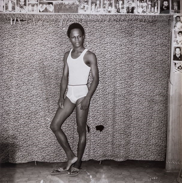 Artwork by Samuel Fosso, Self-portrait. 70's Lifestyle" series, 1975-1978., Made of Silver print