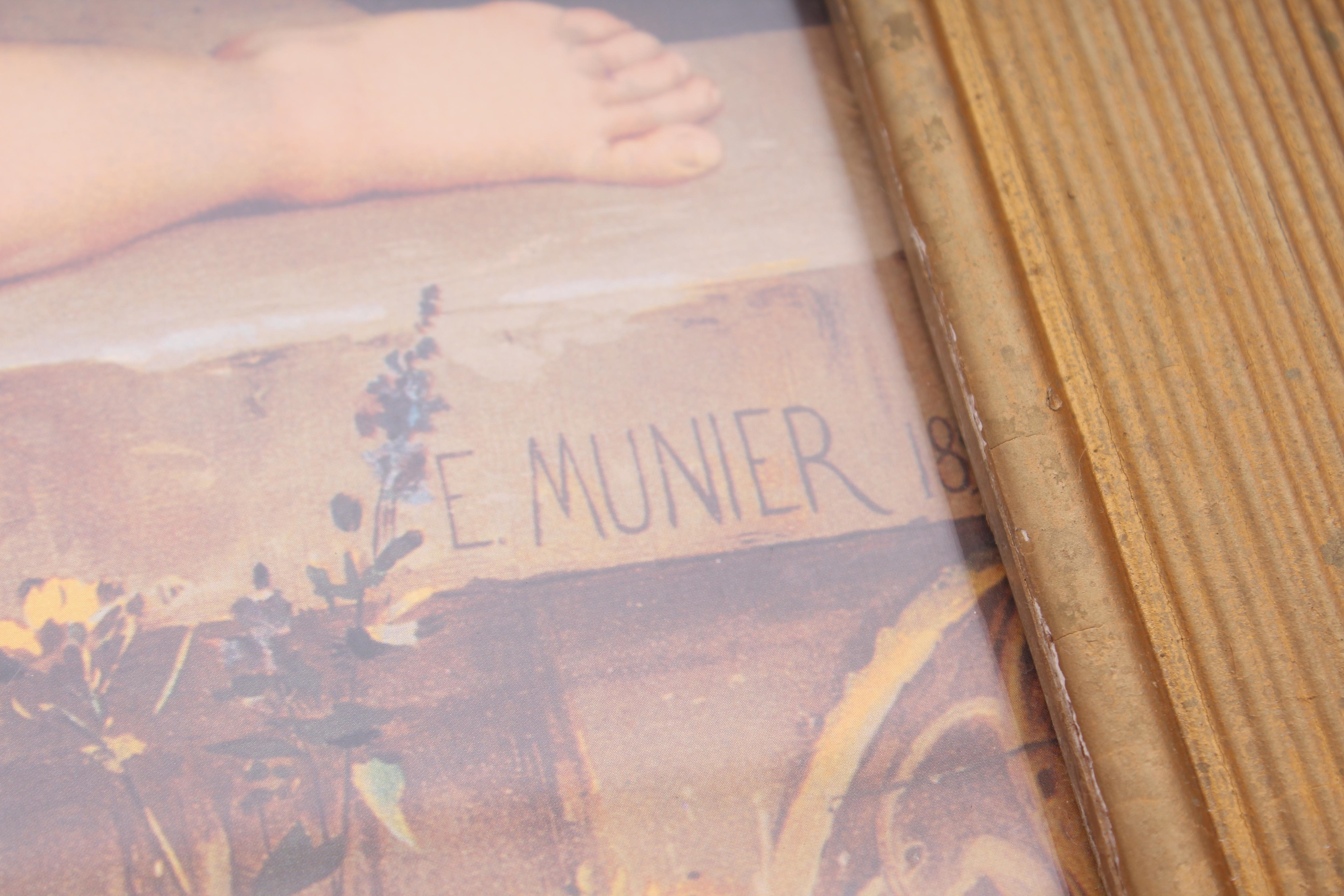 Artwork by E. Munier, German E. Munier Cherub Print Framed, Made of print