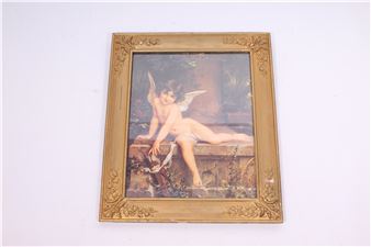 German E. Munier Cherub Print Framed - E. Munier