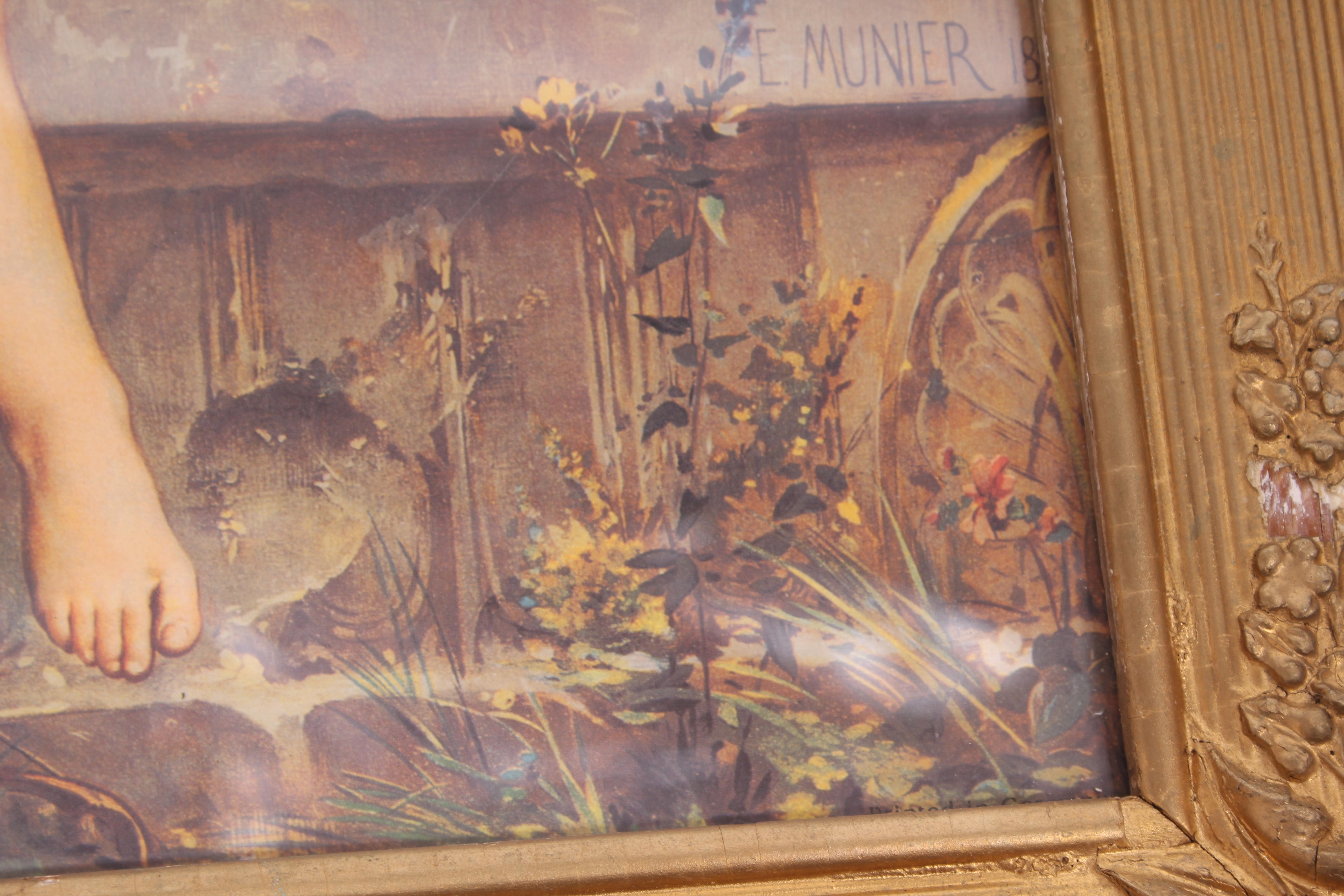 Artwork by E. Munier, German E. Munier Cherub Print Framed, Made of print