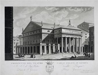 Prospetto del Teatro Carlo Felice in Genova. - Carlo Barabino