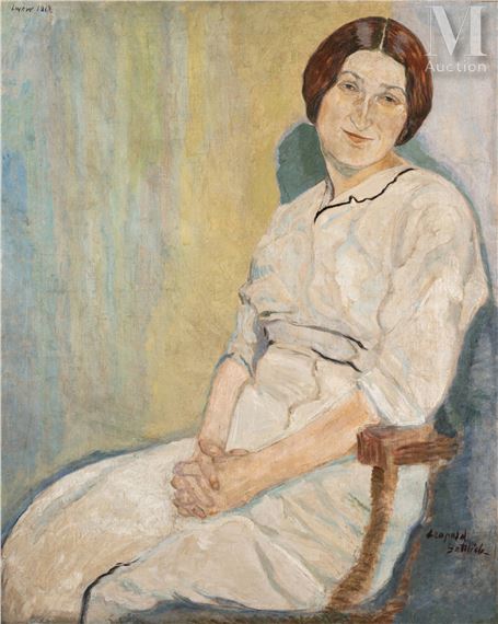 Portrait de la femme du peintre by Leopold Gottlieb