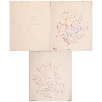 Three Ink Drawings on Paper by Edwin Mieczkowski - Edwin Mieczkowski