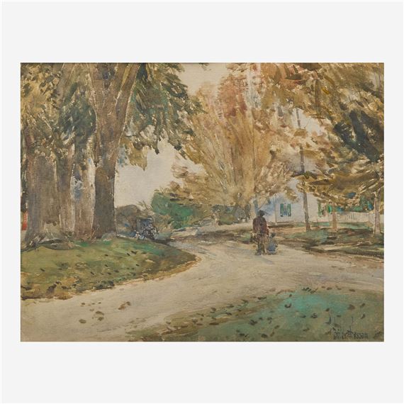 New England Village Scene by Childe Hassam, Executed in 1892