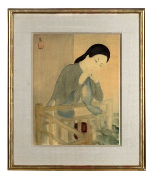 Femme au balcon by Lê Ph?, 20th century