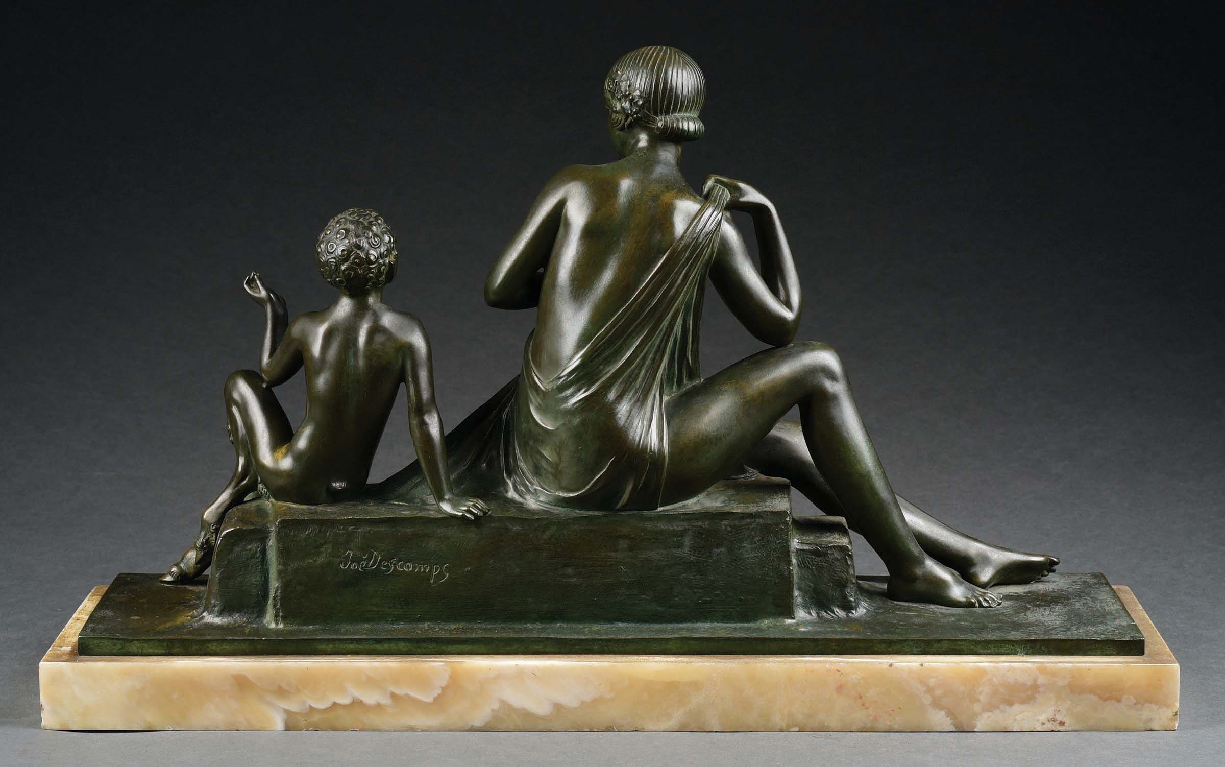 Joé Descomps | JOÉ DESCOMPS-CORMIER FRENCH ART DECO BRONZE OF WOMAN W ...