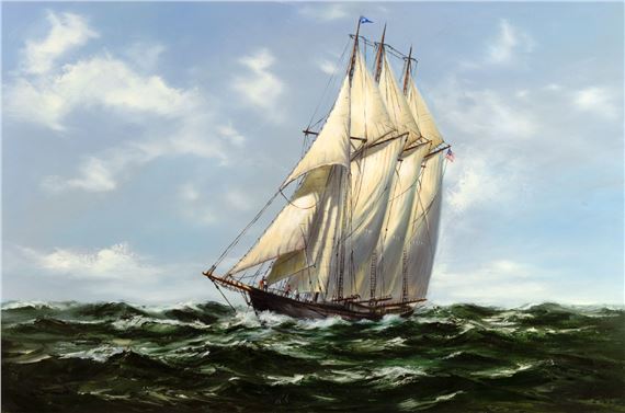 Untitled (Sailship at Sea) by Anthony Hedges